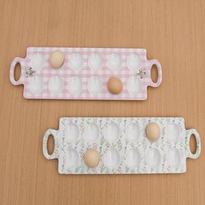 Plato de Melamina Rosa Personalizado de Diseño Moderno, Ecológico, Duradero y Fácil de Limpiar, Juego de <span class=keywords><strong>Vajilla</strong></span> con Forma Irregular de Huevo de Pascua para Fiestas - Product Image 5
