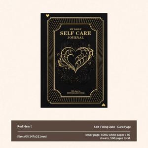 New Self-Care Notebook Imitation Leather Bronzing English A5/A6 Gift <b>Locking</b> Binding <b>Diary</b> - Product Image 6