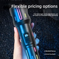 Nouvelle lampe torche LED rechargeable IP55 haute luminosité longue portée ultra-lumineuse pour extérieur, multifonctionnelle avec affichage numérique blanc