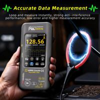 Multimeter Grafik Digital Presisi Portabel 6000 Hitungan True RMS Perekam Pengukuran Layar Sentuh TFT Tahan Air 3000mAh