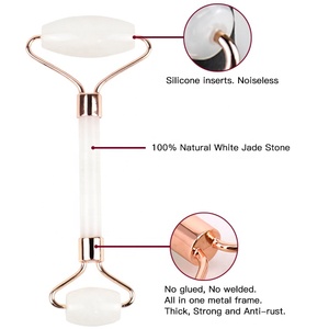 Apparecchi per la cura del viso rullo per massaggio facciale rullo di giada bianco al quarzo trasparente trasparente e strumenti Gua Sha per la cura della pelle - Product Image 3