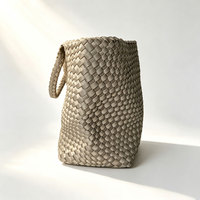 Sac fourre-tout tissé avec petite pochette amovible pour femme, sac à bandoulière grande capacité pour les trajets quotidiens, commande personnalisée
