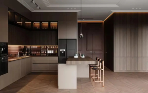 Gabinetes de Cocina de Madera Clara Hechos a Medida Vermonhouzz con Barra de Desayuno Compacta para una Decoración Cálida y Neutral en Toda la Casa - Product Image 4