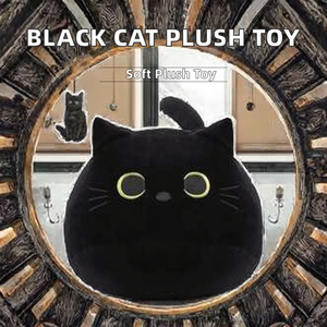 Peluche chat noir, coussin, jouet doux, animaux en peluche, poupée chat anime, jouets en peluche pour garçons, filles, amis, décoration de chambre - Product Image 3
