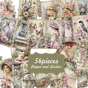 Cổ điển DIY sổ lưu niệm Giấy nền Pads 12Sheets A5 giấy 42 dán cho Tạp Chí rác ephemera Giấy Thủ công mỹ nghệ - Product Image 1