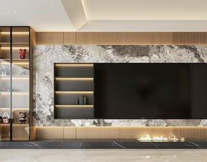 <span class=keywords><strong>Meuble</strong></span> mural TV <span class=keywords><strong>de</strong></span> luxe moderne, élégant, en bois, pour salon et appartement, avec fonction motorisée - Product Image 2