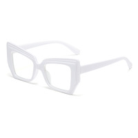 Gafas Retro de Ojo de Gato, Monturas Poligonales Coloridas, Anti Luz Azul, Lentes Planas, Mujer 3037-2