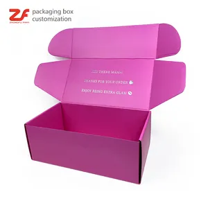 Carton màu hồng quà tặng bao bì Kích thước sóng bưu phẩm in màu tông bưu phẩm vận chuyển Bưu Chính hộp