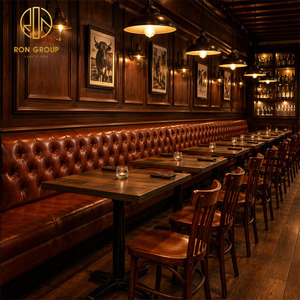 Mobilier commercial Ron Group, prix usine, banquette en cuir capitonné pour restaurant, ensemble <span class=keywords><strong>table</strong></span> et chaises en bois personnalisé - Product Image 2