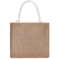 1PCS Sac fourre-tout en lin réutilisable personnalisable avec logo, sac de shopping en jute écologique en gros, sac de plage en lin grand format OEM