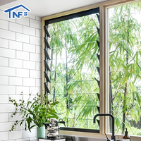 Fenêtre à persiennes verticale moderne en alliage d'aluminium sur mesure, double vitrage trempé, ventilation fixe, acier inoxydable, écologique