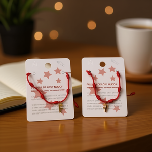 Seven Star Knot Bracelet Letter F Red <b>String</b> <b>Gold</b> Charm Fine <b>String</b> Bracelet - Product Image 3