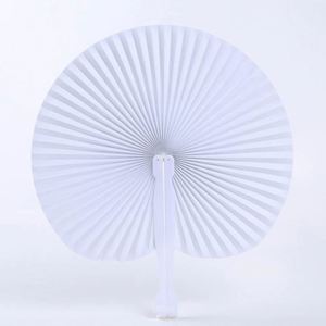 Abanicos de Papel Plegables en Forma de Corazón Blancos, Abanicos de Mano de Plástico para Pintar, para Decoración de Fiestas de Cumpleaños, Bodas y Festivales - Product Image 6