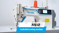 Machine à coudre plate à aiguille simple de haute qualité B-A912, point noué automatique avec mécanisme d'alimentation manuel pour usage industriel