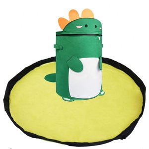 Tappetino da gioco grande e cestini portaoggetti per giocattoli cestino pieghevole in tela borsa portaoggetti rapida per giocattoli da esterno per bambini - Product Image 4