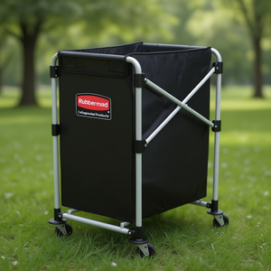 Carrello per Bucato Pieghevole Rubbermaid 150 L Nero Senza Sacco - Product Image 3