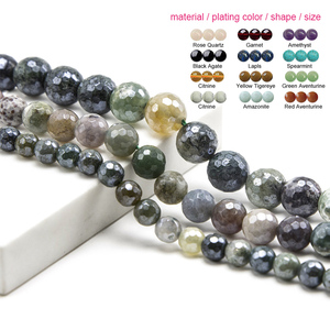 Wholesale <strong>Indian</strong> Agate With Luster Faceted Round Beads for Necklace Making - Product Image 1