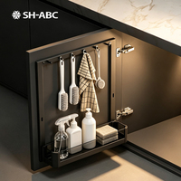 Panier de rangement coulissant pour porte d'armoire, organisateur télescopique à fixer sur porte pour quincaillerie d'armoires de cuisine et de salle de bain