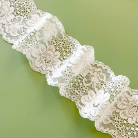 Dentelle de 8 cm de large avec élastique double face pour ourlet de jupe intérieure de style français