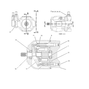 Bomba de Pistones Hidráulica 171-2950 1712950 Compatible con D350E II D400E II |   Herramientas de Reparación de Excavadoras |   Alta Calidad |   Duradero | - Product Image 1