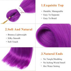 วิกผมถักเปียสีม่วงรูมิ ไฟเบอร์คาเนคาลอน ทนความร้อน สำหรับคอสเพลย์ เหมาะกับทุกรูปหน้า - Product Image 1