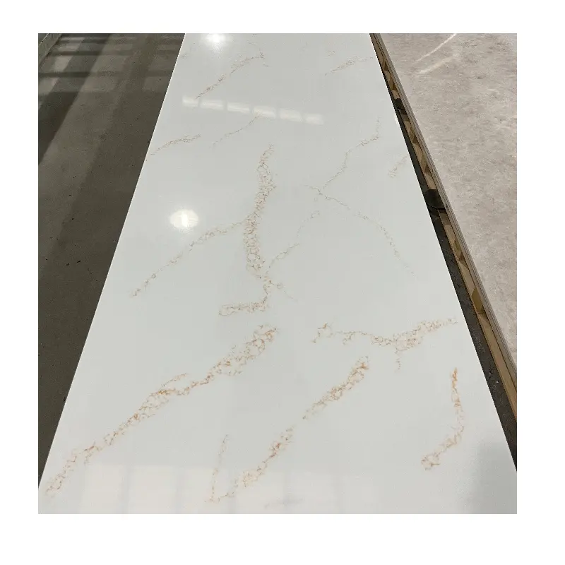 China Koris calacatta em laje grande de ouro pedra de mármore artificial folhas de pedra de superfície sólida acrílica modificada para bancada