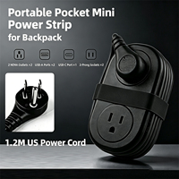 Multiprise de voyage USB-C PD 20W avec prise US, 4 prises CA, station de charge de bureau avec rangement de câbles intégré pour ordinateur portable, téléphone et tablette