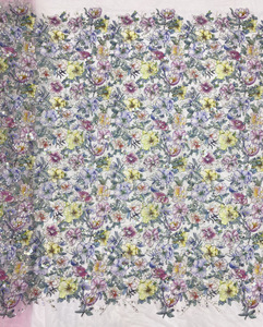 Dot chéo kẻ sọc phong cách in hoa hồng thêu hạt sequined Ren Vải căng váy cưới thêu lót - Product Image 3