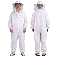 Combinaison de travail professionnelle imperméable pour apiculteur avec capuche en maille ventilée, fermeture éclair sur le devant, protection intégrale durable pour l'apiculture