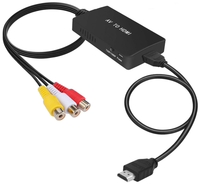 Konverter RCA ke HDMI Adaptor Komposit ke HDMI Mendukung 1080P PAL/NTSC Kompatibel dengan PS One PS2