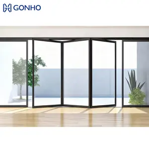 GONHO Australia Popular Spot Room Partición Interior Puerta de acordeón Puerta plegable con aislamiento de vidrio para balcón