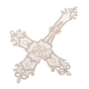 Di alta qualità di disegno croce di ricamo patch di fiori Guipure Technics con decorazioni di cristallo lucido per fai da te decorazione di cucito di abbigliamento - Product Image 4