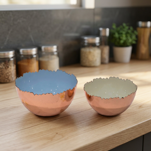 Bol à salade en bois de manguier S/2 pour la restauration familiale et les événements |   Bol de service de cuisine écologique, durable et non toxique - Product Image 1