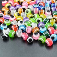 Perles turques en verre soufflé Millefiori ovales rondes de 4 à 10 mm, perles œil de mauvais œil, accessoires de bijoux DIY