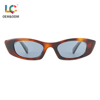 Lunettes de soleil étroites style années 90, polarisées UV400, monture en acétate, certifiées CE, logo personnalisé OEM, pour femmes et hommes, vente en gros directe usine