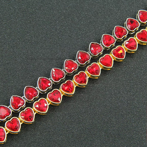 Personalized Men's Cool Hip-hop Red Peach Heart Splicing <b>Necklace</b> Tanjing Fashion Lijing <b>Necklace</b> - Product Image 4