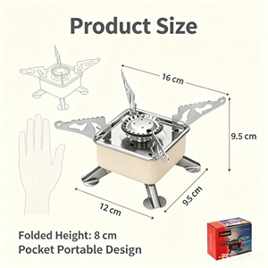 Hafif Katlanabilir Açık Hava Kamp Gaz Sobası Paslanmaz Çelik Taşınabilir Sırt Çantası Pişirme Sobası Yürüyüş Piknik Yolculuğu için - Product Image 2