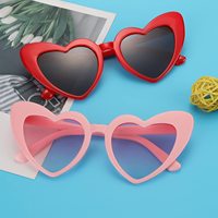Lunettes de soleil tendance rétro en forme de cœur, monture en plastique, design amour, pour femmes et hommes, accessoires de mode pour Halloween