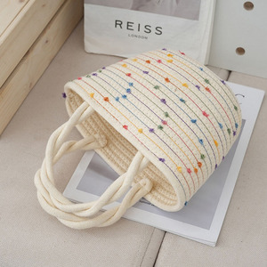 Bolso tejido de playa de viaje, cesta tejida, bolso de hombro, cuerda de algodón, tejido de ganchillo, macramé, Cubo de almacenamiento, bolsa de playa - Product Image 3