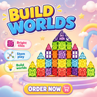Mainan Edukasi Anak DIY 3D Blok Magnetik Puzzle Set Konstruksi Plastik, 100-108 Buah