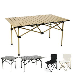 Conjunto de Mesa y Sillas Plegables para Exteriores, Portátiles, de Cinco Piezas, de Aleación de Aluminio para Camping - Product Image 1