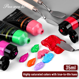 ชุดสีอะคริลิคสำหรับศิลปิน 24 สี ขนาด 35 มล. สีอะคริลิคสำหรับวาดภาพระดับมืออาชีพ สำหรับกระดาษ ผ้าใบ ไม้ เซรามิก และหิน - Product Image 3