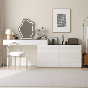 Table de maquillage et coiffeuse multifonctionnelle télescopique en bois massif, style minimaliste italien, pour bout de lit de chambre à coucher, <span class=keywords><strong>Stephanie</strong></span> - Product Image 2