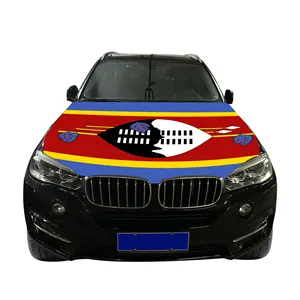 Knitted Polyester High-Quality Swaziland Car Hood Cover Flag Countries Car Hood Cover Flag