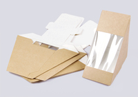 Nouveau design jetable de qualité alimentaire PE PP PLA Boîte à sandwich en papier kraft pliable avec revêtement aqueux pour supermarché