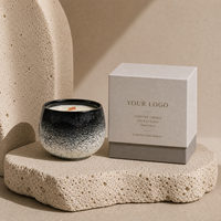 Bougie parfumée en cire de soja naturelle à gradient, avec logo personnalisé, décoration d'intérieur, parfum longue durée, en céramique