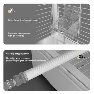 Rumah burung besar mewah dengan nampan tarik keluar mudah membersihkan kandang burung besar ekstra kandang burung untuk burung bayan Macaws Finches produk hewan peliharaan - Product Image 2