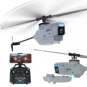 Rc 시대 C127 Sentry 스파이 드론 와이파이 2.4G 4ch Flybarless 단일 블레이드 RC 헬리콥터 카메라 (광학 흐름 위치)