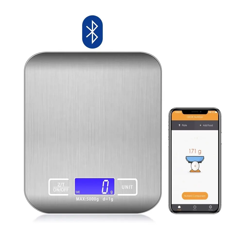 Leaone Смарт Bluetooth 5 кг 11lb кухонные весы для взвешивания пищевых продуктов электроники цифровые весы с пищевыми Отображение данных
