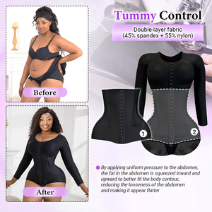 Fajas Postoperatorias de Manga Larga para Mujer, Moldeadoras Reductoras de Abdomen, Control de Cintura, Shapewear - Product Image 6